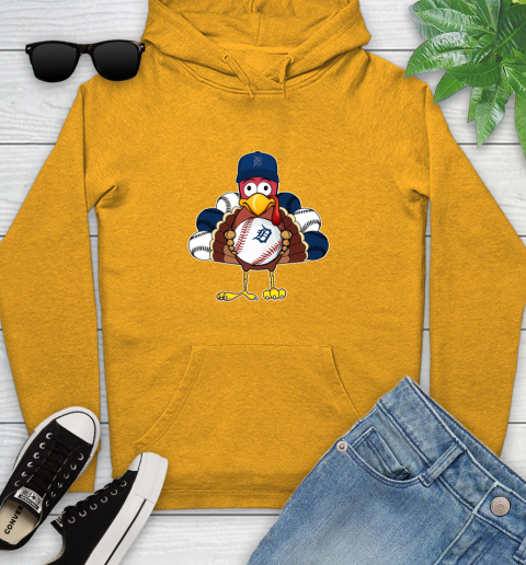 Detroit Tigers Turkey thanksgiving Youth Hoodie 3