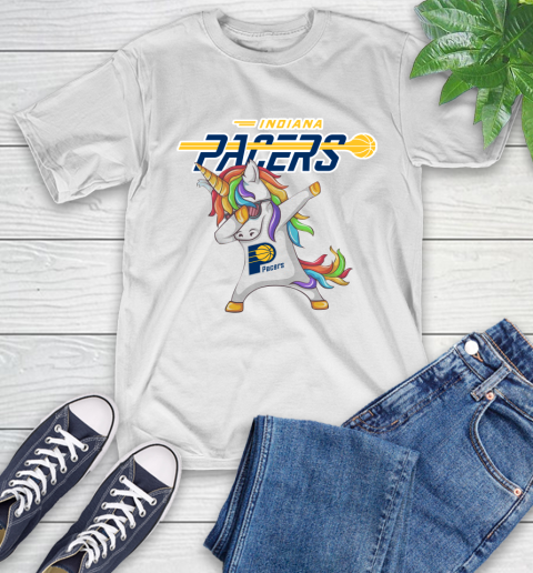 Indiana Pacers NBA Basketball Funny Unicorn Dabbing Sports T-Shirt