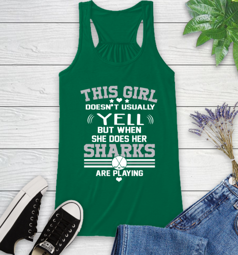 San Jose Sharks NHL Hockey I Yell When My Team Is Playing Racerback Tank 6