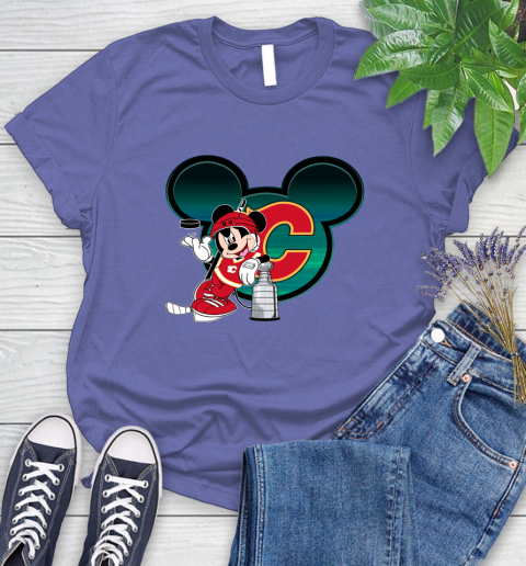 NHL Calgary Flames Stanley Cup Mickey Mouse Disney Hockey T Shirt Women's T-Shirt 11
