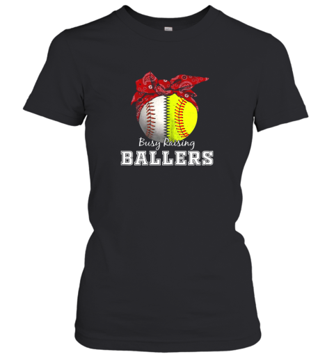 Busy Raising Ballers Softball Baseball Shirt Baseball Mom Women's T-Shirt