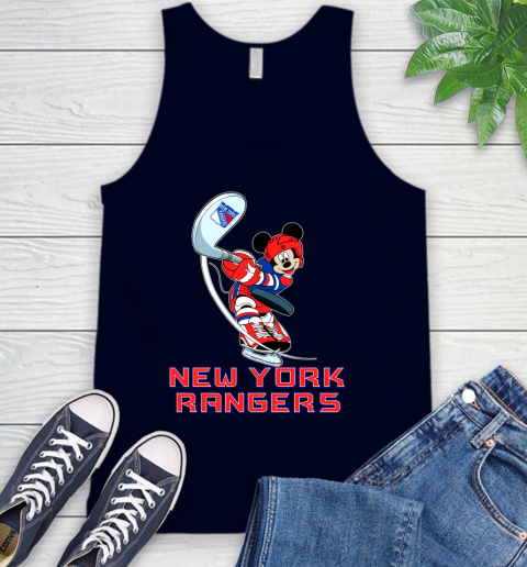 NHL Hockey New York Rangers Cheerful Mickey Mouse Shirt Tank Top 4 NHL Hockey New York Rangers Cheerful Mickey Mouse Shirt Tank Top - Image 4
