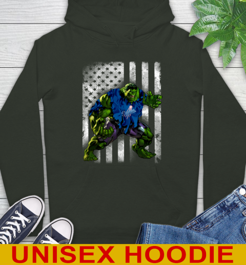 Los Angeles Dodgers Hulk Marvel Avengers MLB Baseball American Flag Hoodie 12