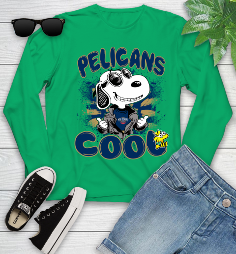 NBA Basketball New Orleans Pelicans Cool Snoopy Shirt Youth Long Sleeve 6
