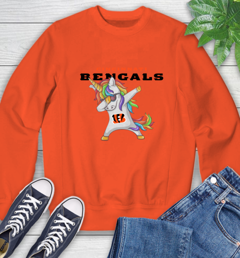 Cincinnati Bengals NFL Football Funny Unicorn Dabbing Sports Sweatshirt 4