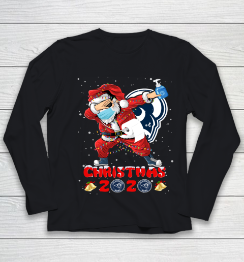 Los Angeles Rams Funny Santa Claus Dabbing Christmas 2020 NFL Youth Long Sleeve