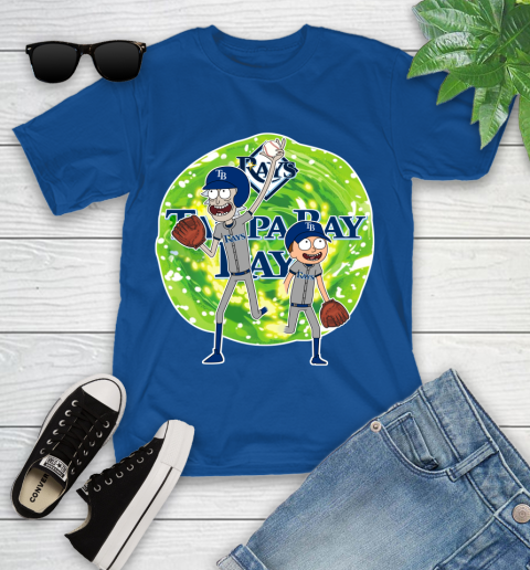 MLB Tampa Bay Rays Rick And Morty Baseball Sports Youth T-Shirt 9