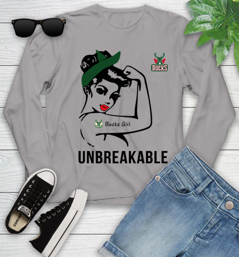 NBA Milwaukee Bucks Girl Unbreakable Basketball Sports Youth Long Sleeve 3