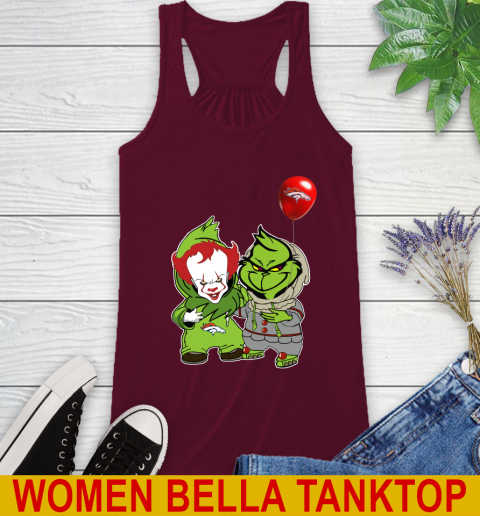 Denver Broncos Baby Pennywise Grinch Christmas NFL Football Racerback Tank 3