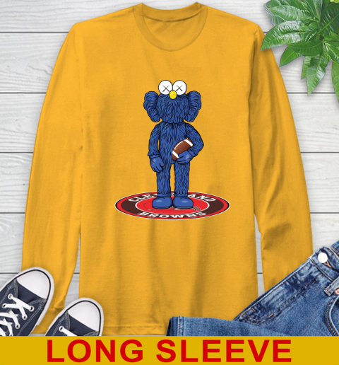 NFL Football Cleveland Browns Kaws Bff Blue Figure Shirt Long Sleeve T-Shirt 3