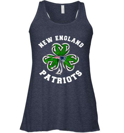 NFL New England Patriots Three Leaf Clover St Patrick's Day Football Sports ZQZHkTIF6wq flowy tank 32 95 151514 front heather navy