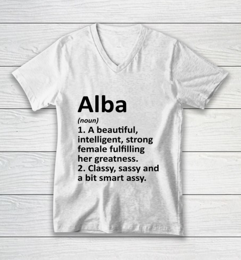 ALBA Definition Personalized Name Funny Christmas V-Neck T-Shirt