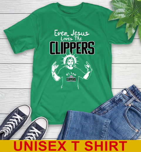 LA Clippers NBA Basketball Even Jesus Loves The Clippers Shirt T-Shirt 7