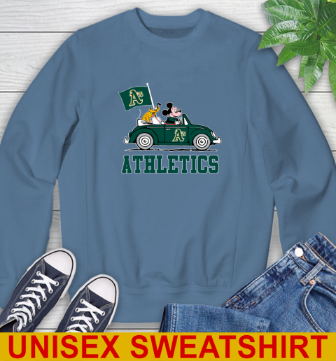 MLB Baseball Oakland Athletics Pluto Mickey Driving Disney Shirt Sweatshirt 8