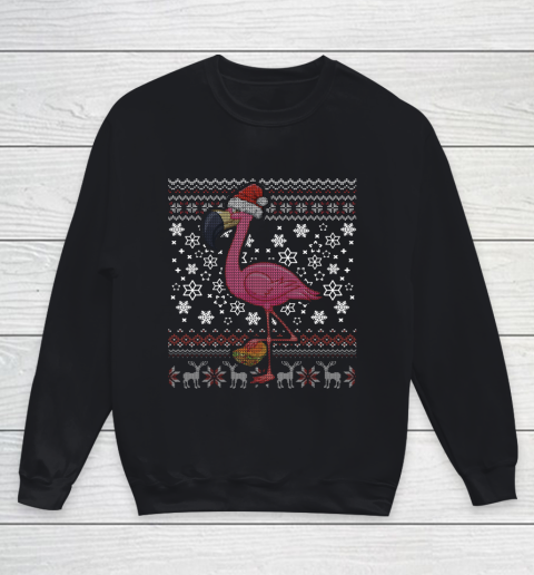 Flamingo Taco Santa Hat Mexican Tacos Ugly Christmas Youth Sweatshirt