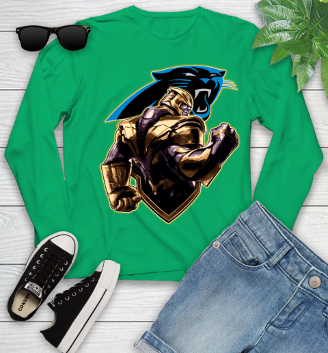 NFL Thanos Avengers Endgame Football Sports Carolina Panthers Youth Long Sleeve 6