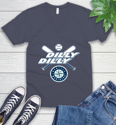 MLB Seattle Mariners Dilly Dilly Baseball Sports V-Neck T-Shirt 9