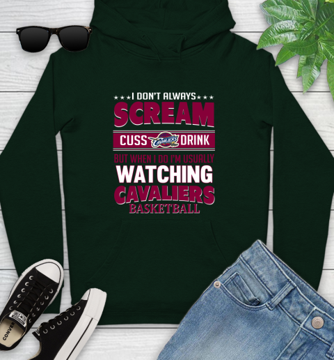 Cleveland Cavaliers NBA Basketball I Scream Cuss Drink When I'm Watching My Team Youth Hoodie 14