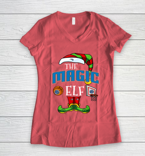 Orlando Magic Christmas ELF Funny NBA Women's V-Neck T-Shirt 4