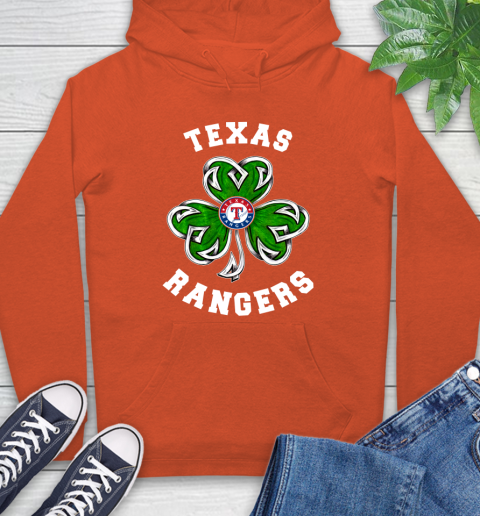 MLB Texas Rangers Three Leaf Clover St Patrick's Day Baseball Sports Hoodie 4