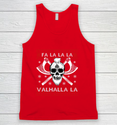 Ugly Christmas Sweater Fa La La Valhalla Viking Tank Top 5