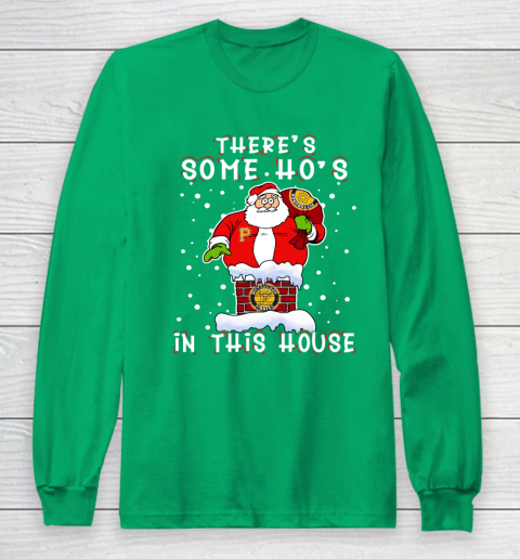 Pittsburgh Pirates Christmas There Is Some Hos In This House Santa Stuck In The Chimney MLB Long Sleeve T-Shirt 4