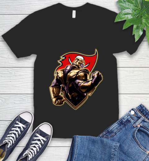 NFL Thanos Avengers Endgame Football Sports Tampa Bay Buccaneers V-Neck T-Shirt 2