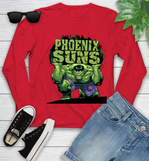 Phoenix Suns NBA Basketball Incredible Hulk Marvel Avengers Sports Youth Long Sleeve 11
