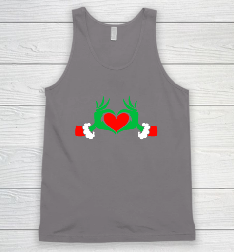 Funny Elf With Cute Heart Hands Style Christmas Costumes Tank Top - Image 6