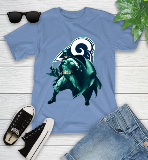 NFL Batman Football Sports Los Angeles Rams Youth T-Shirt 11