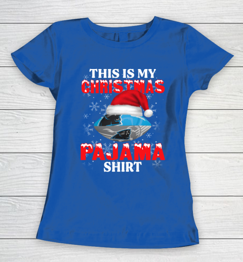 Carolina Panthers This Is My Christmas Pajama Shirt NFL Women's T-Shirt 8