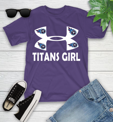 NFL Tennessee Titans Girl Under Armour Football Sports Youth T-Shirt 3