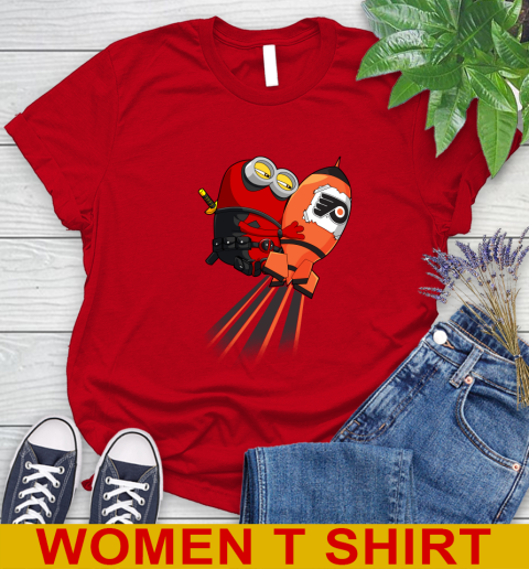 NHL Hockey Philadelphia Flyers Deadpool Minion Marvel Shirt Women's T-Shirt 11