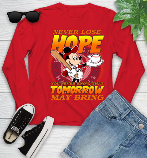 Washington Nationals MLB Baseball Mickey Disney Never Lose Hope Youth Long Sleeve 11