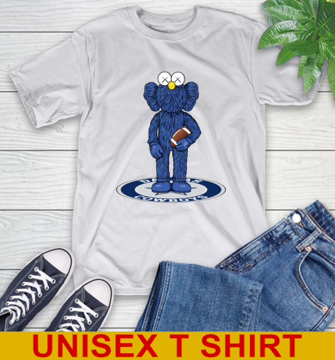 NFL Football Dallas Cowboys Kaws Bff Blue Figure Shirt T-Shirt 12