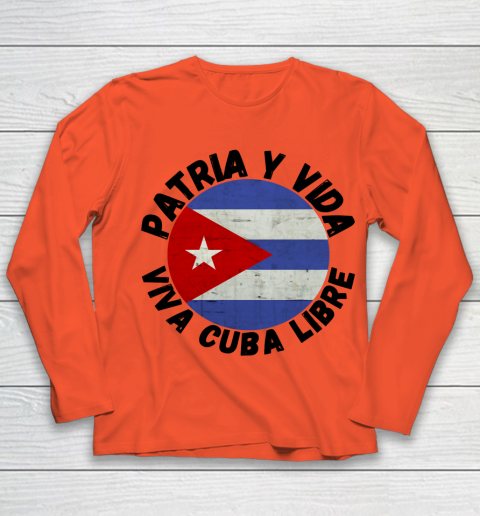 Patria Y Vida Viva Cuba Libre SOS CUba Free Cuba Youth Long Sleeve 2