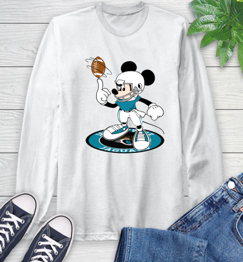 NFL Football Jacksonville Jaguars Cheerful Mickey Disney Shirt Long Sleeve T-Shirt 2