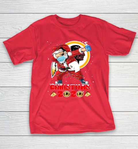 Washington Redskins Funny Santa Claus Dabbing Christmas 2020 NFL T Shirt Tee For Sports