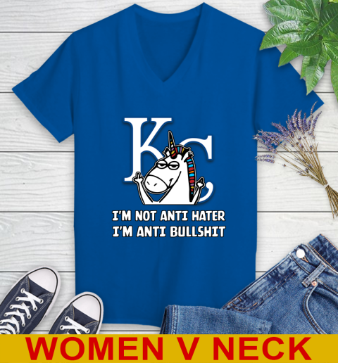 Los Angeles Angels MLB Baseball Unicorn I'm Not Anti Hater I'm Anti Bullshit (2) Women's V-Neck T-Shirt 12 Los Angeles Angels MLB Baseball Unicorn I'm Not Anti Hater I'm Anti Bullshit (2) Women's V-Neck T-Shirt - Image 12