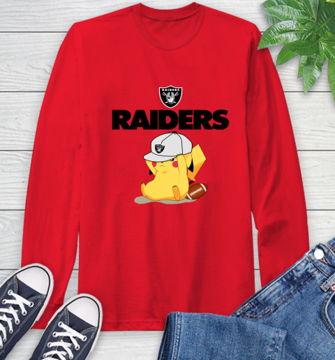 NFL Pikachu Football Sports Oakland Raiders Long Sleeve T-Shirt 10