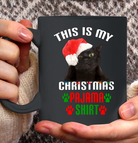 This Is My Black Cat Christmas Lights cat lover Xmas Gift Ceramic Mug 11oz