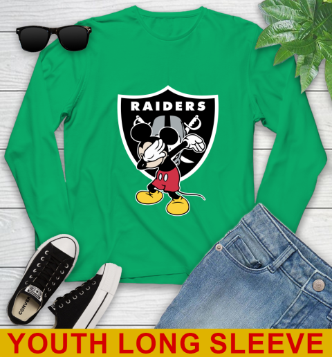 Oakland Raiders NFL Football Dabbing Mickey Disney Sports Youth Long Sleeve 7