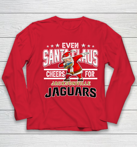 Jacksonville Jaguars Even Santa Claus Cheers For Christmas NFL Youth Long Sleeve 8