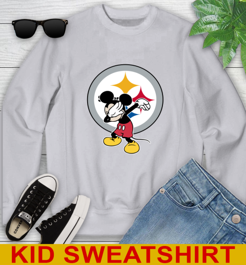 Pittsburgh Steelers NFL Football Dabbing Mickey Disney Sports Youth Sweatshirt 4