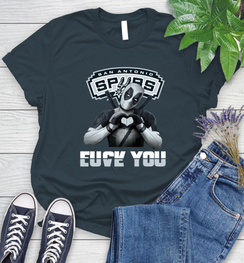 NBA San Antonio Spurs Deadpool Love You Fuck You Basketball Sports Women's T-Shirt 11