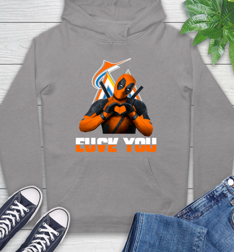 MLB Miami Marlins Deadpool Love You Fuck You Baseball Sports Hoodie 6