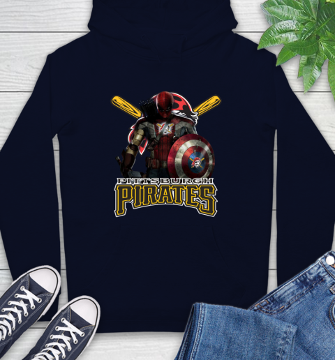 MLB Captain America Thor Spider Man Hawkeye Avengers Endgame Baseball Pittsburgh Pirates Hoodie 4