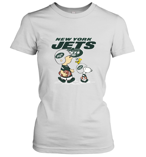 New York Jets Let's Play Football Together Snoopy NFL Women's T-Shirt