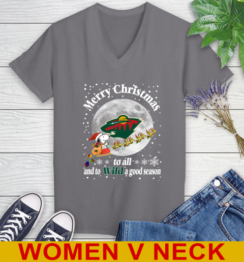 Minnesota Wild Merry Christmas To All And To Wild A Good Season NHL Hockey Sports Women's V-Neck T-Shirt 11