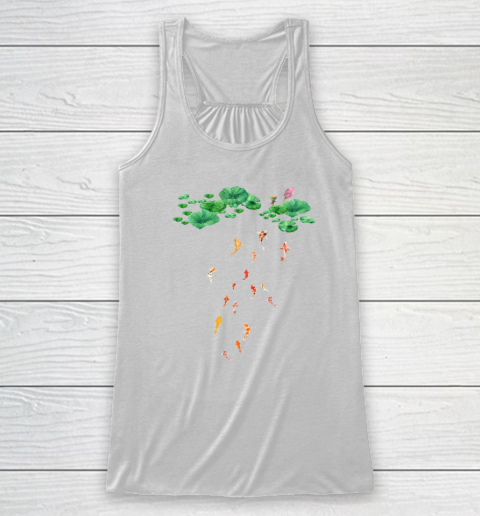 Watercolor Japanese Koi Fish Goldfish Lily Pad Lotus Leaf Beauty Racerback Tank